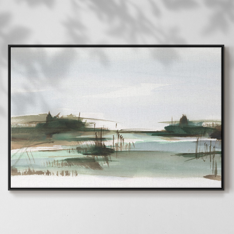 " Marsh Reeds III ", 25" H x 37" W x 2" D, Black