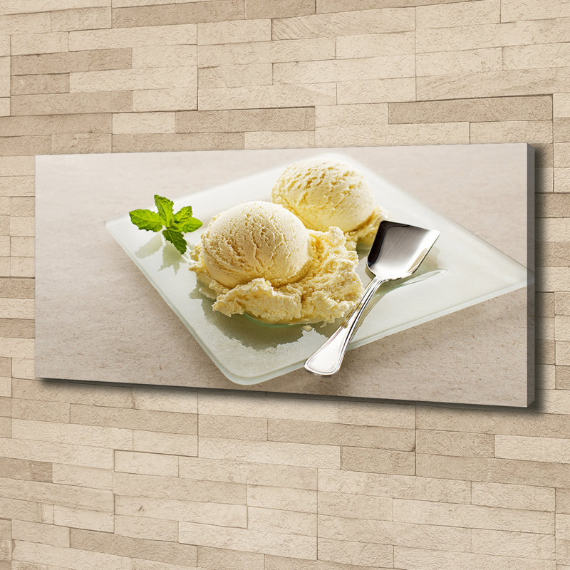 Ice Cream On The Plate - Wrapped Canvas Print