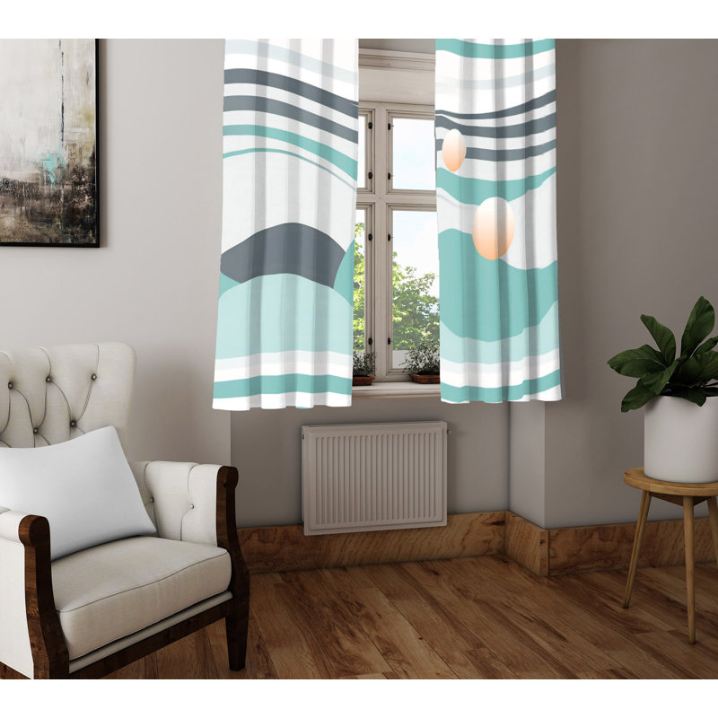 Paire de rideaux semi-transparents en polyester Bhairavi, L 56 po x L 78 po