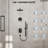 Wall Mount High-Pressure Rainfall Shower Faucet, Dual Showerheads System with Handheld Shower-92522939
