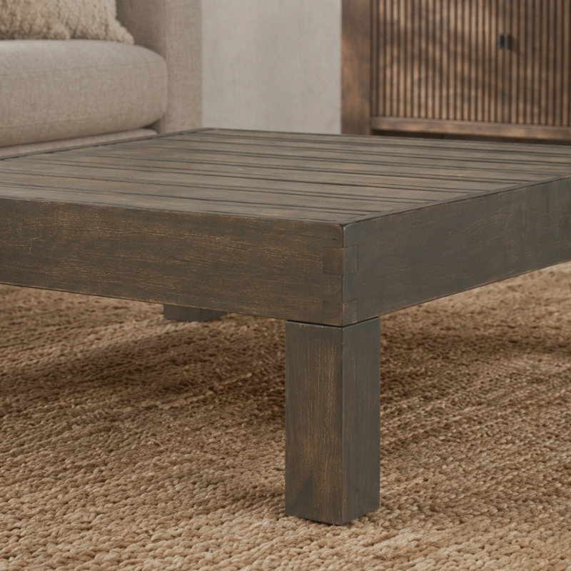 Table basse de salon, 10.285" H x 29.535" W x 29.535" D, Grey, Does Not Apply