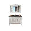 Meuble-lavabo autoportant 47,24 po en bois de chêne massif avec miroir-409180428