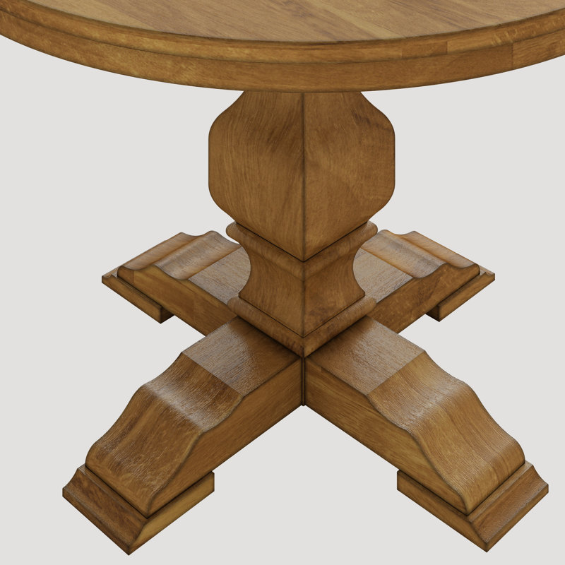 Sloan Round Solid Wood Dining Table, Oak