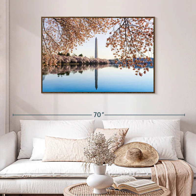 Washington DC Spring, 46" X 31", Floating Frame Walnut