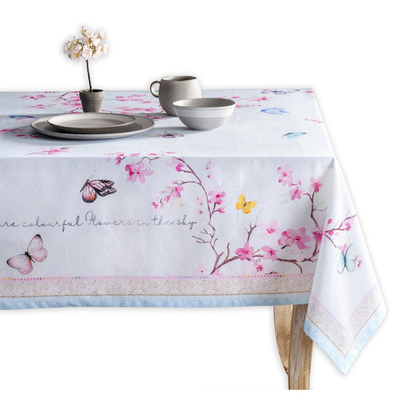Floral 100% Cotton Square Tablecloth, 60" L x 60" W