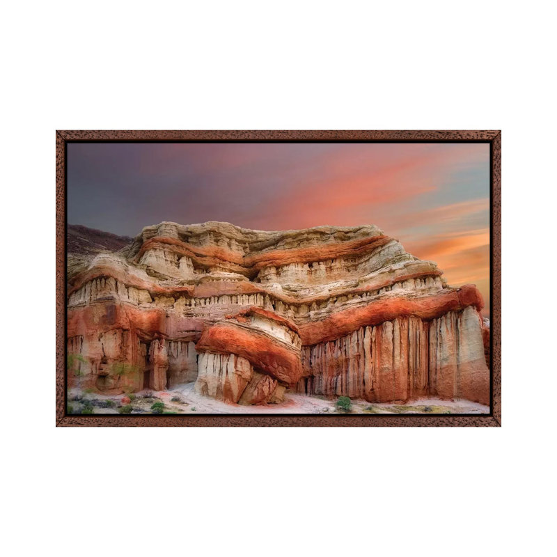 Red Rock Formation by Dennis Frates - Print on Canvas, 45.72cm H x 66.04cm W x 3.81cm D, Classic Brown Wood Framed