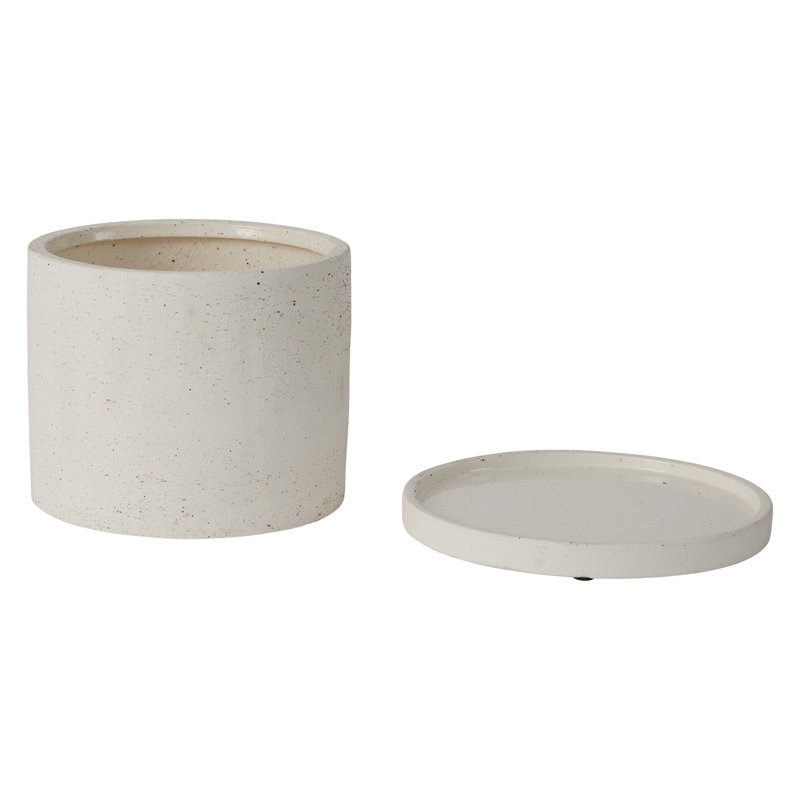 Alisha Handmade Ceramic Pot Planter, 6" H x 7.5" W x 7.5" D