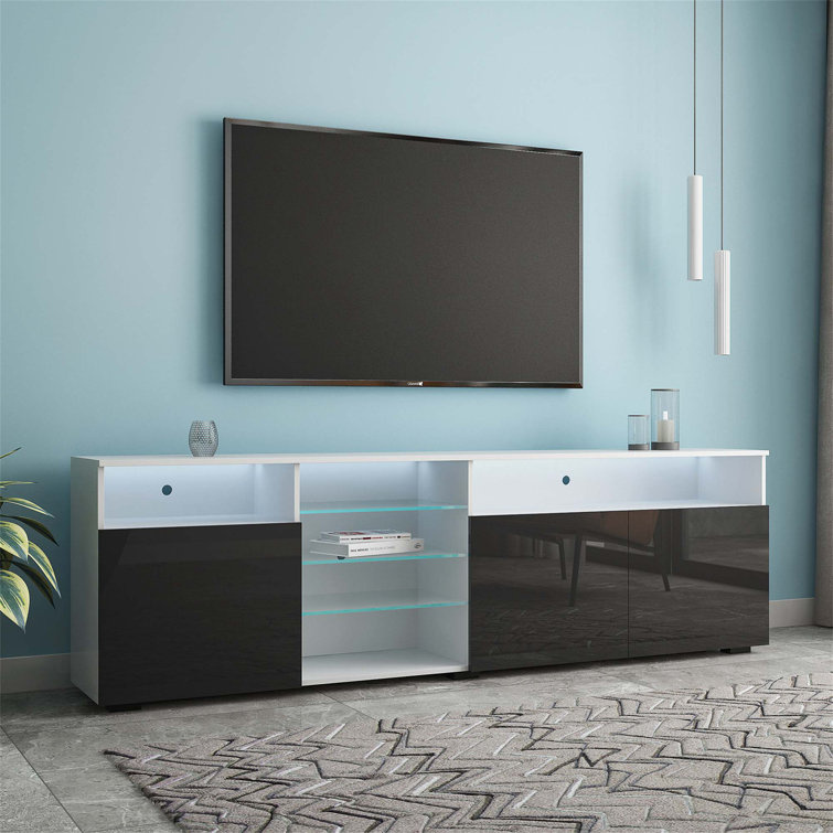 TV Stand Matte Body High Gloss Doors Modern TV Stand Led