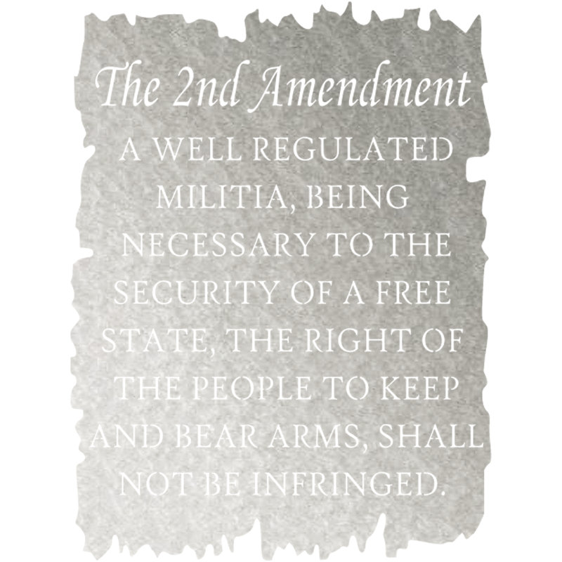 The 2Nd Amendment Wall Décor, 24" H x 18" W x 0.06" D, Silver