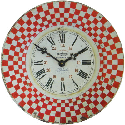 French tin Marseille Design Wall Clock, 36cm