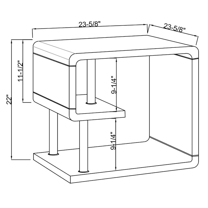 Jayviona End Table, White
