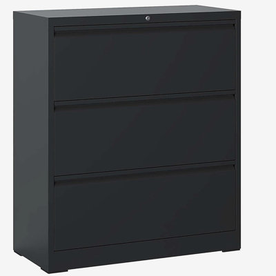 Lateral Metal File Cabinet 3 Drawer, Filing Cabinet with Lock