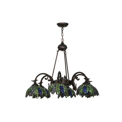 Tiffany Honey Locust 6 - Light Chandelier