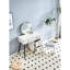 Meuble-lavabo cannelé blanc laiteux avec lumières à DEL et miroir, 4 tiroirs, tablettes réglables, ronde pratique et captivante
