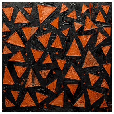 Orange Black Triangles Double Sided Throw Pillows