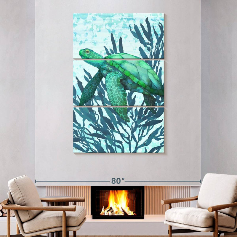 Brampt Calypso Turtles Vertical I - Bright, 74" H x 48" W