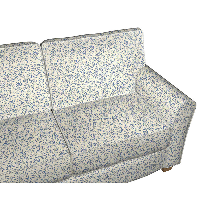 Tissu floral matelassé, Bleu 2