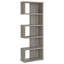 Bibliothèque à 5 tablettes gris patiné