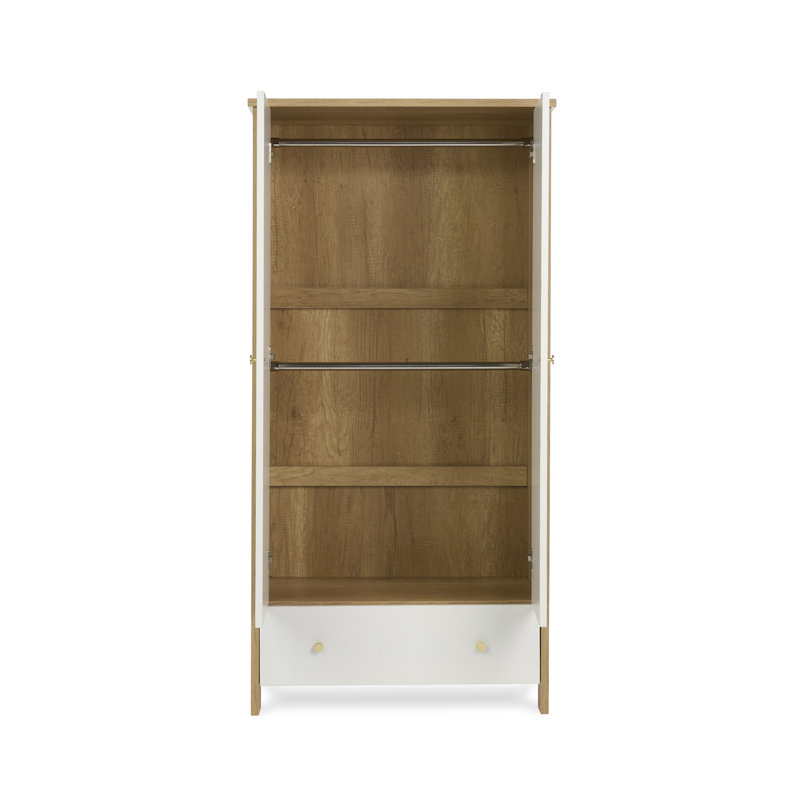 Nika Double Wardrobe, Oak/White