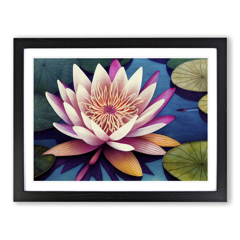 Glowing Water Lily Flower - Framed Print