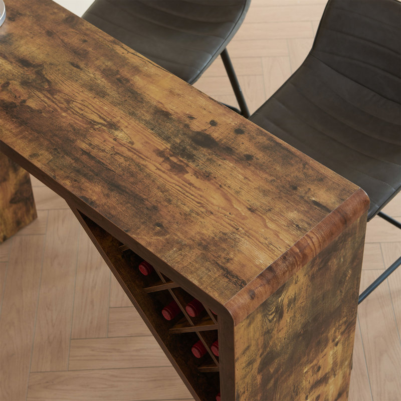 Table de bar avec armoire à vin attachée Porte-verres à vin en métal