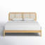 Lit plateforme en bois massif avec tête de lit en rotin Blomquist-91949587-91924900