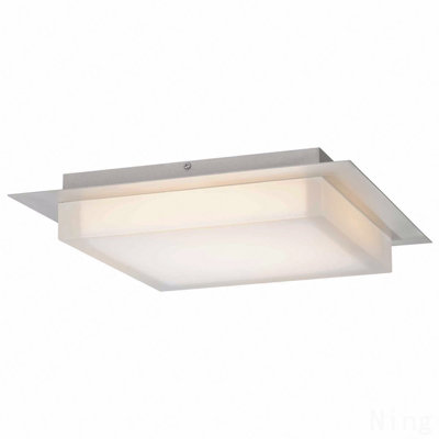 14 Inch Square Chrome Integrated Led Flush Mount