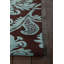 Hand Tufted Wool Floral Area Rug in Brown/Aqua-483803173