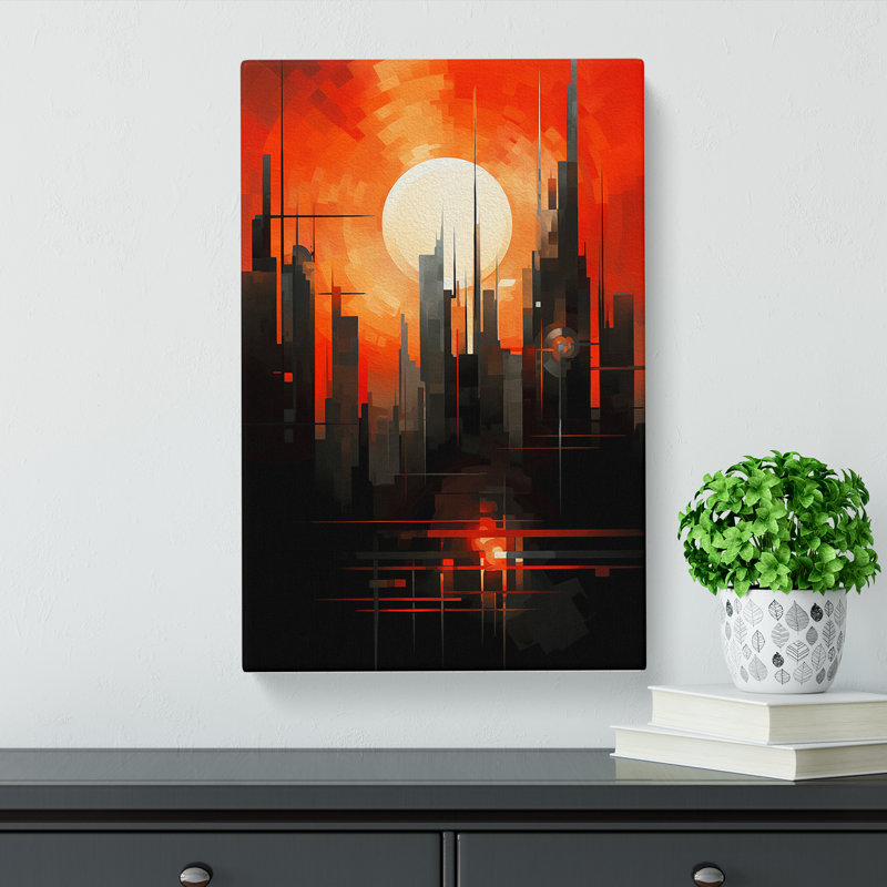 Sunset Constructivism No.2 - Wrapped Canvas, 60cm H x 40cm W x 3cm D