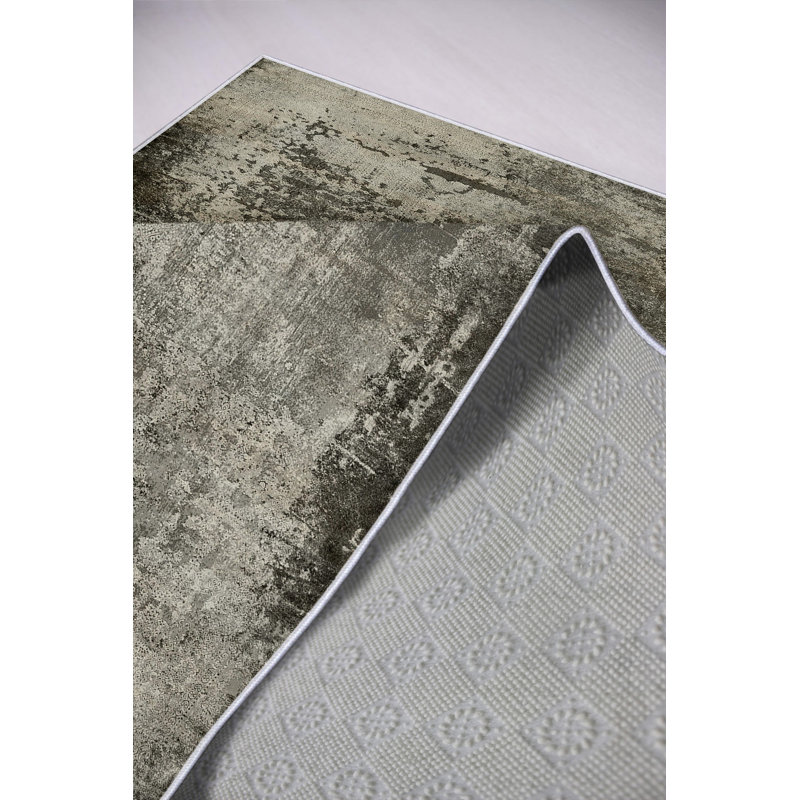 Premium Anthracite Carpet (5.2 x 7.5 ft), 100% Polyester, 650 g/m² | 4 mm Pile Height, Digital Printing | Antibacterial, Eco-Friendly, Non-Slip PVC Dot Underside | Machine Washable, Durable & Stylish for Home Décor