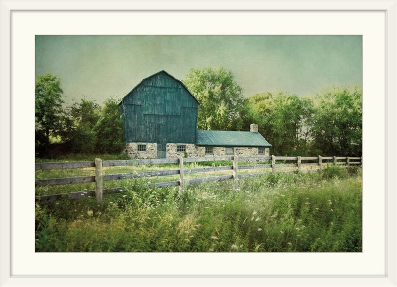 Impression photographique « Blissful Country III », H 28 po x l 38 po x P 1 po, Cadre blanc