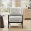 Fauteuil d'appoint rembourré avec structure en bois tourné Belvoir, gris-129230167-129230170-129230462