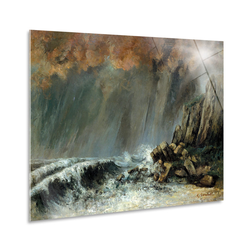 Gustave Courbet-The watershed-Horizontal, Plastic/Acrylic, 70cm H  x  100cm W