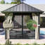 Outsunny 3 x 3(m) Hardtop Gazebo with Galvanised Steel Roof Black