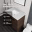 Meuble-lavabo autoportant de 91 cm avec lavabo, porte à fermeture amortie, comptoir et dosseret en marbre synthétique blanc de Carrare de 5 cm, contreplaqué