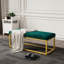 Banc de style Mid-Century moderne en cuir pu, pour vestibule, structure en acier, capacité de 600 lb, rebond haute densité, assise en cuir synthétique confortable, rembourrage moelleux et facile à assembler