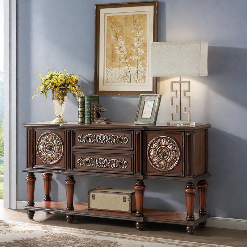 Classic Multi-Function Solid Wood Sideboard, Brown