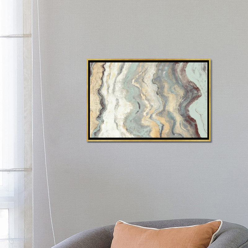 "Cool Flow I" par Patricia Pinto, reproduction d’art, Toile encadrée d'or, Pas de tapis, H 26 po x l 18 po x 1,5 po