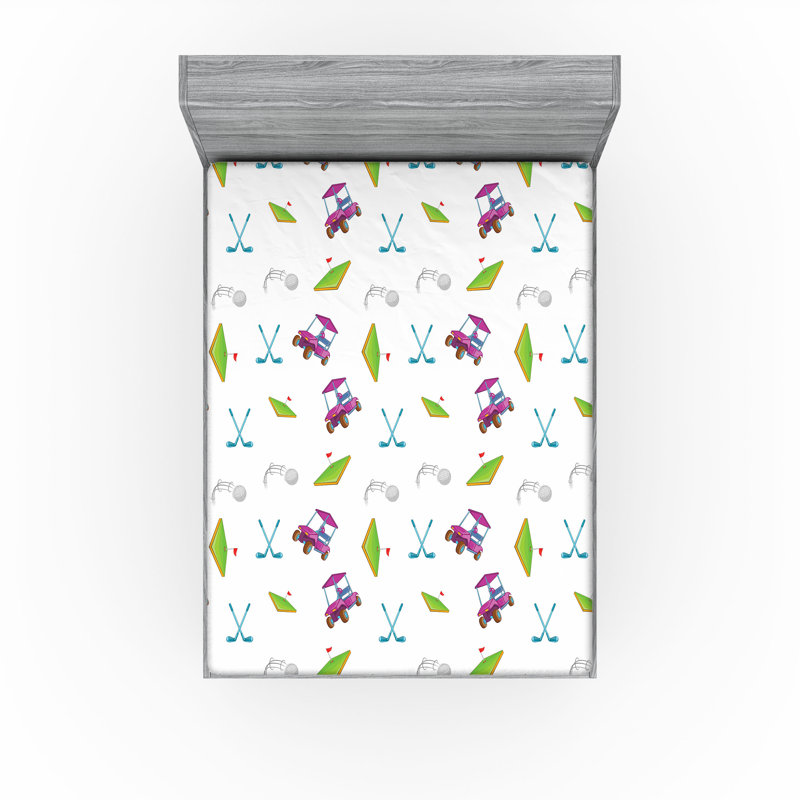 Ensemble de 2 draps-housse dégradés Ambesonne bleu sarcelle très clair bleu pâle et blanc, Drap-housse pour très grand lit