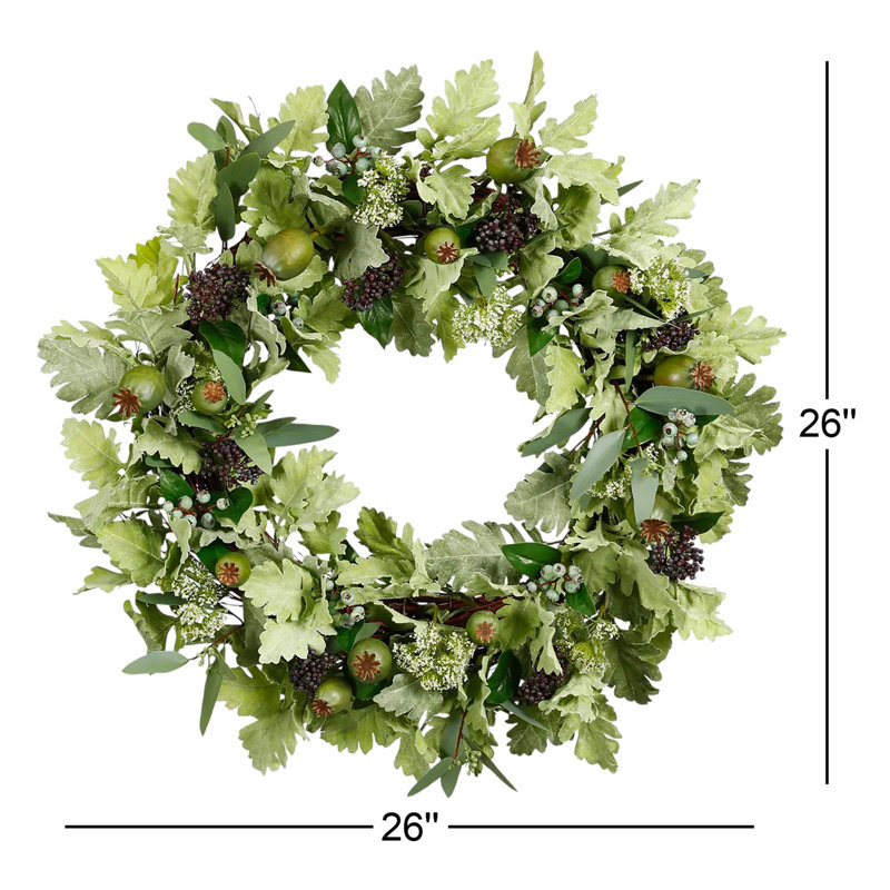 Dusty Miller And Berry Wreath