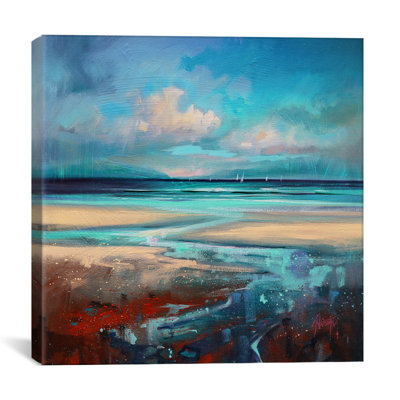 Reproduction d’art sur toile tendue, "cyan voyage" par scott naismith