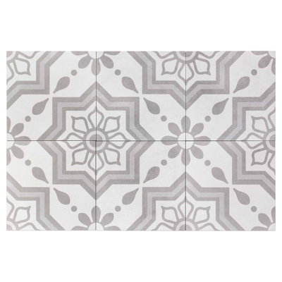 Cascais 9X9 Matte Encaustic Cement Look Porcelain Tile
