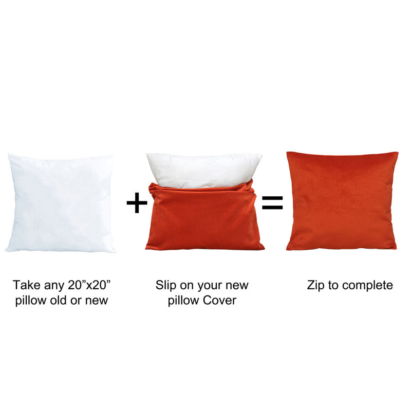 Housse de coussin Avilla, Orange brûlé, 26 po x 26 po