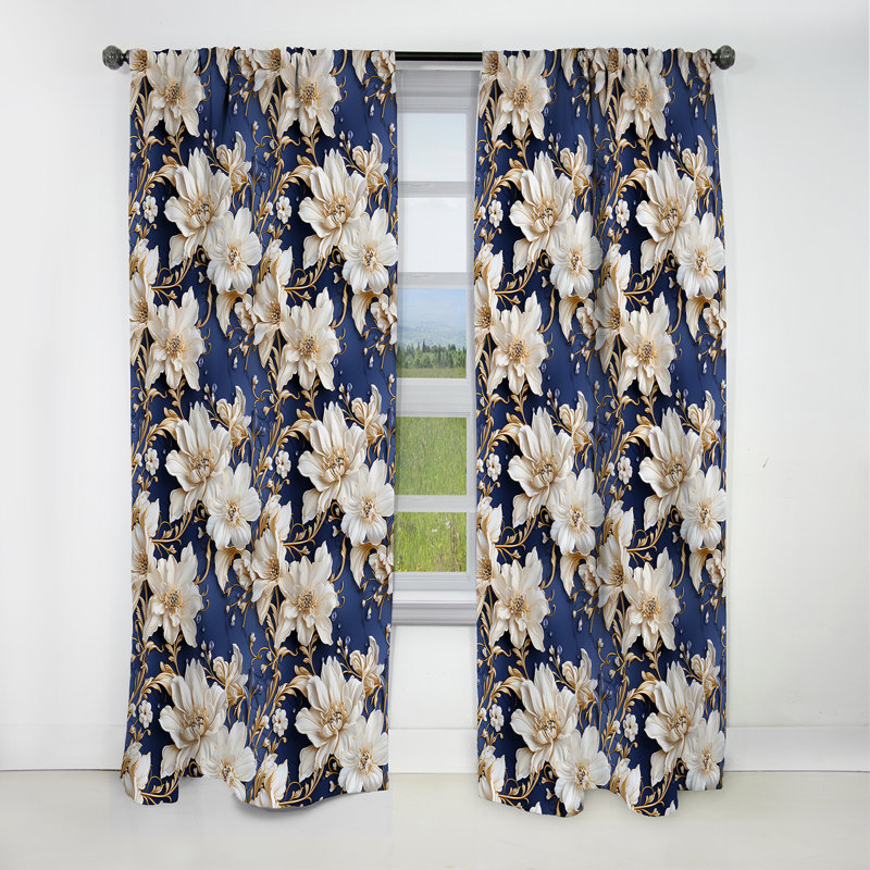 Vintage Charm Marble Pattern III - Abstract Marble Marble Blackout Curtain - 1 Panels, 52" W x 63" L