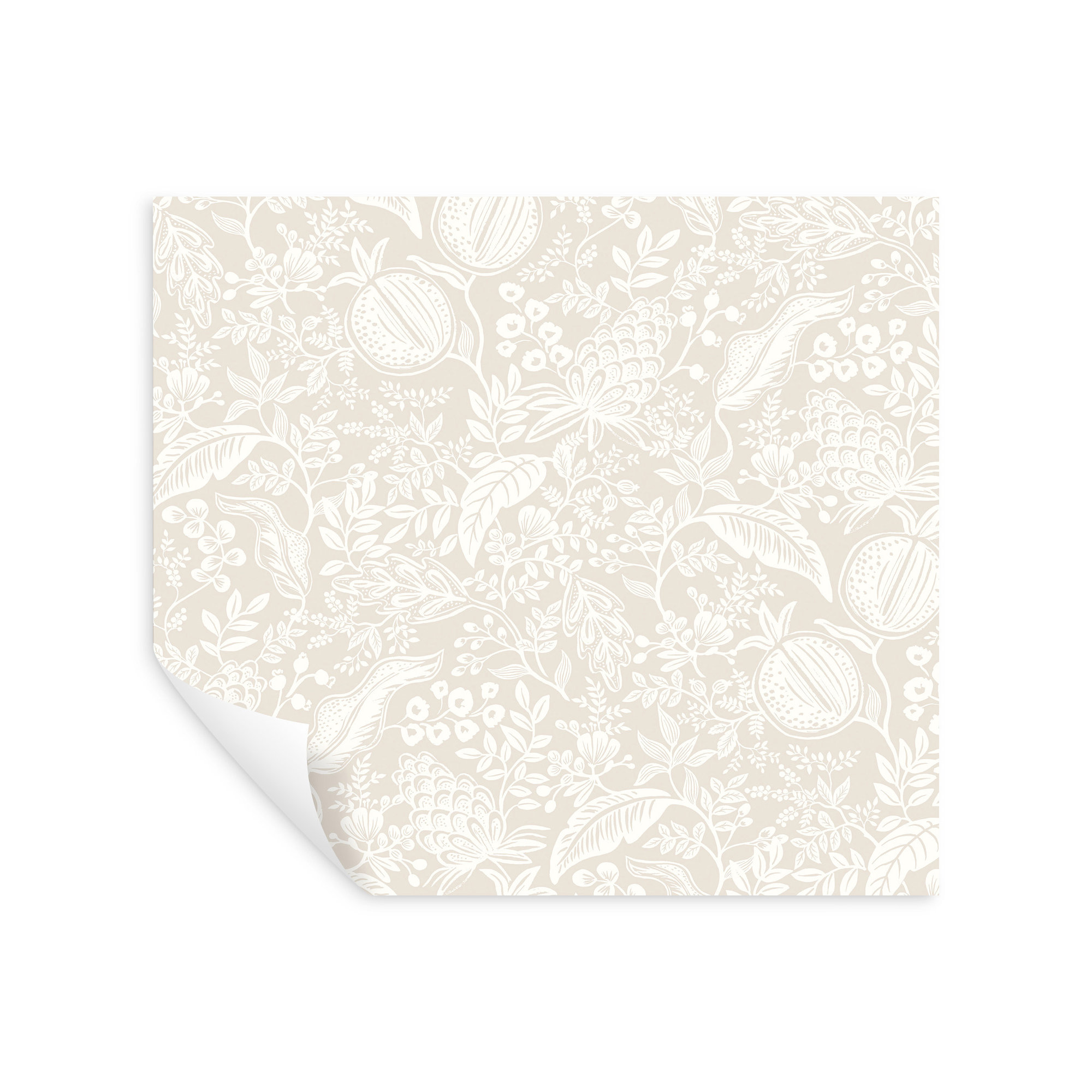 Pomegranate White Peel and Stick Wallpaper, Beige