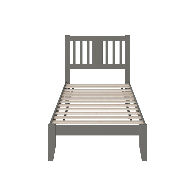 Zosia Solid Wood Slat Bed, Gray, Twin