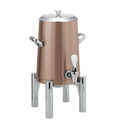 Flame Free Stainless Steel Vacuum Insulated Coffee Urn, Round Base, Flat Lid, 1.5 Gallon