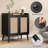 Sideboard Buffet Cabinet with Storage, Bar Liquor Cabinet with Rattan Decorated Doors, Credenza Console Tablefor Dining Room, Living Room,Hallway-1773210018