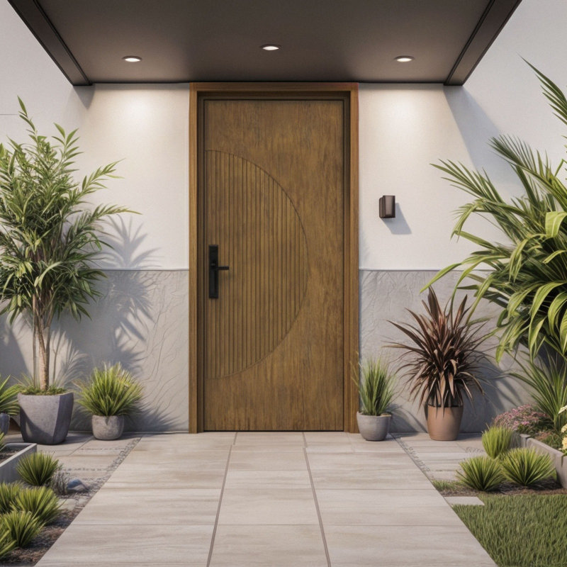 Porte à panneau 80 po en acajou Lunara, 48" x 80" [48" Door]