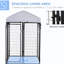 Grand parc extérieur pour chien, 48 po x 72 po, porte verrouillable, auvent aquatique, structure en acier pour chiens de taille moyenne, chenil gris de 4 pi 6 po avec petit et moyen